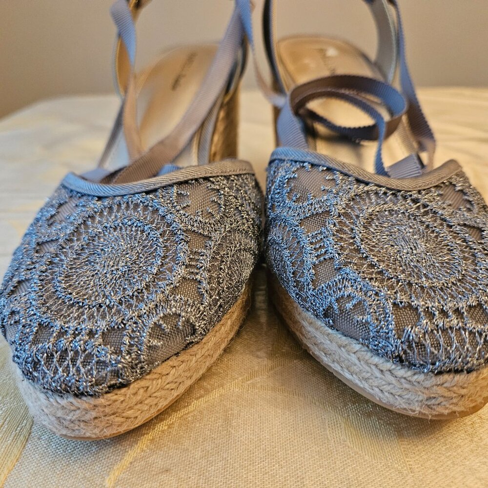 NWOT Parpell Studio Pewter/Silver Lace Espadrille - Picture 5 of 11